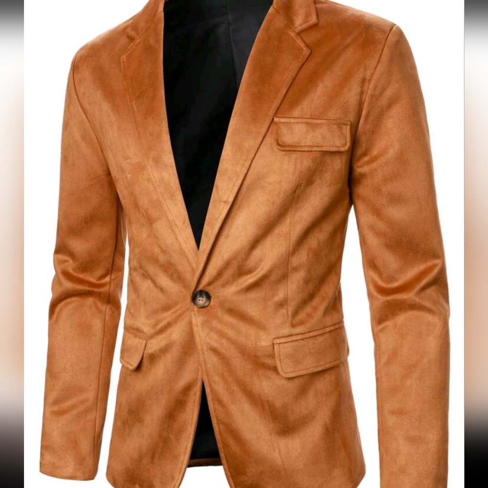 Men's Notched Lapel Fake Pocket Blazers - Picture 5 of 6